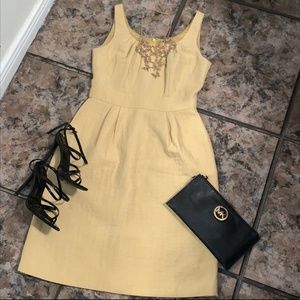 Banana Republic gold party cocktail dress